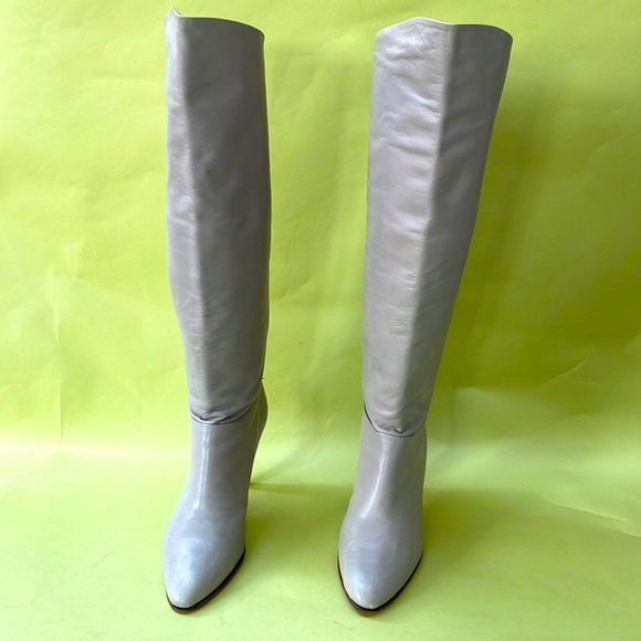 Vintage 80’s light gray Nordstrom all leather over the knee boots - Picture 2 of 16
